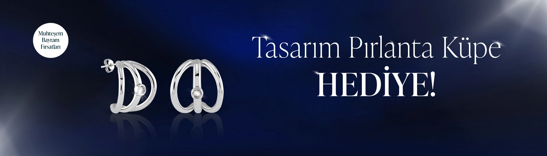 Tasarım Pırlanta Gümüş Küpe hediye