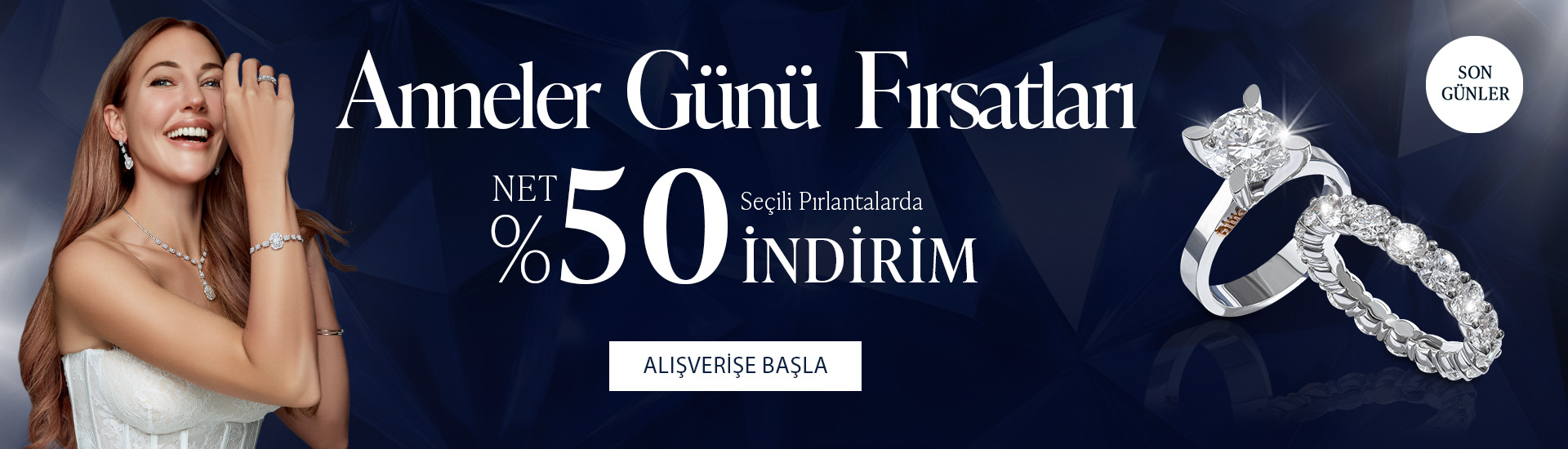 Pırlanta mücevher alışverişinizde ilk üyeliğe özel 1.000 TL hediye indirim çeki! Yüzük, kolye, küpe, bilekliklerde Blue Diamond ayrıcalığını keşfedin.                                      