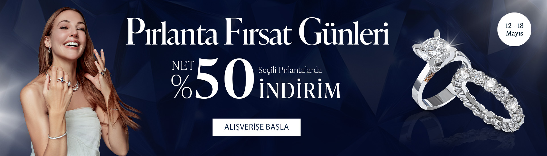 Pırlanta mücevher alışverişinizde ilk üyeliğe özel 1.000 TL hediye indirim çeki! Yüzük, kolye, küpe, bilekliklerde Blue Diamond ayrıcalığını keşfedin.                                          