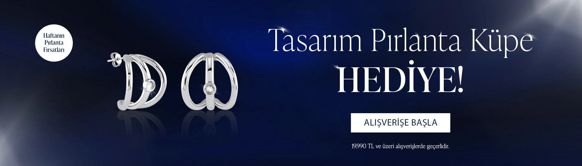 Tasarım Pırlanta Gümüş Küpe hediye