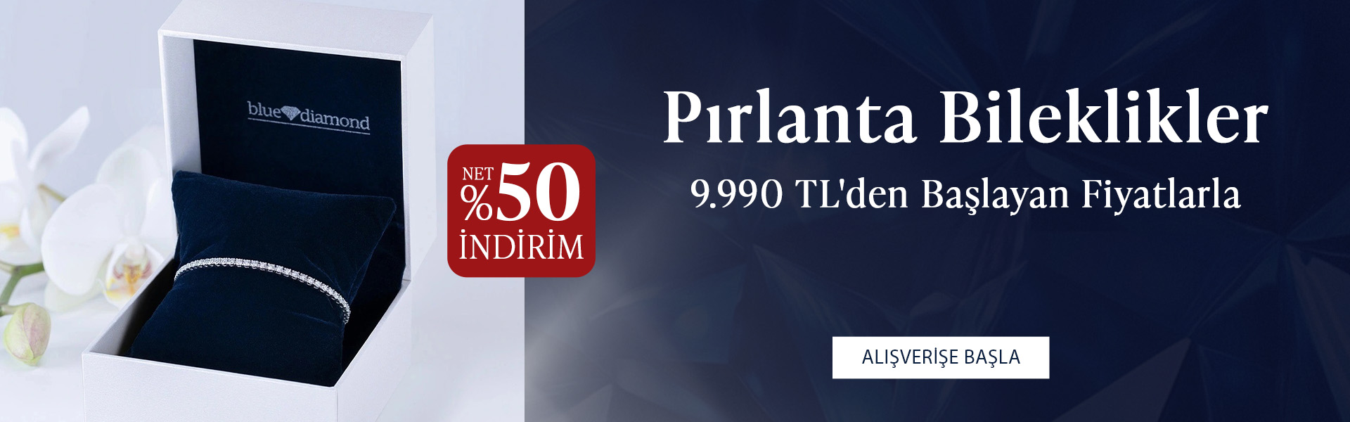 Pırlanta mücevher alışverişinizde ilk üyeliğe özel 1.000 TL hediye indirim çeki! Yüzük, kolye, küpe, bilekliklerde Blue Diamond ayrıcalığını keşfedin.                                                            