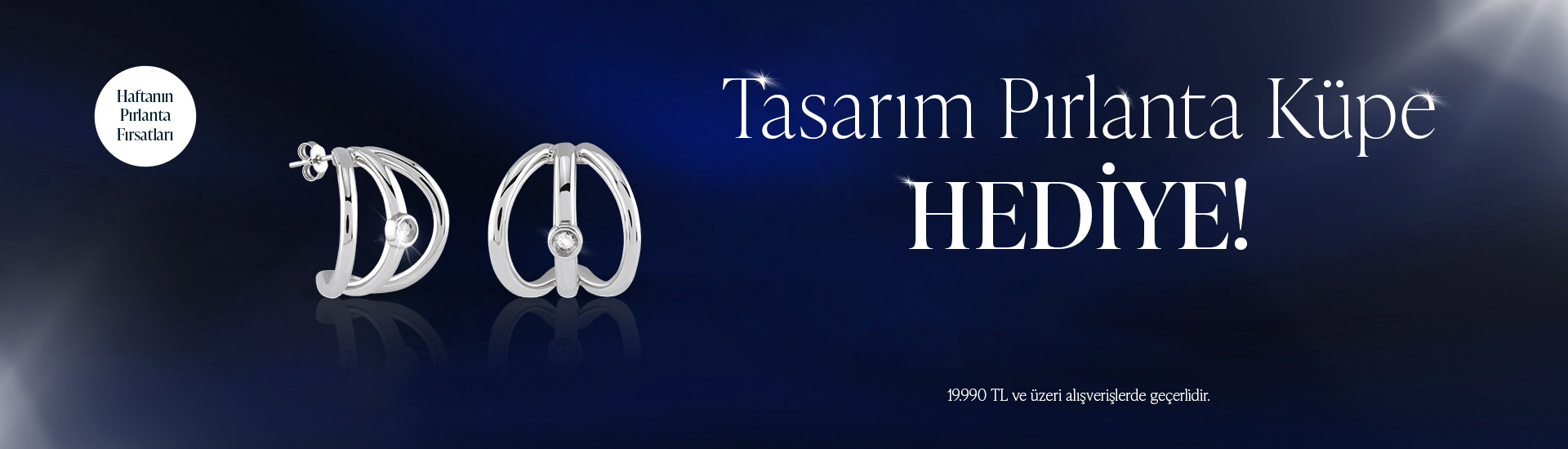 Tasarım Pırlanta Gümüş Küpe hediye