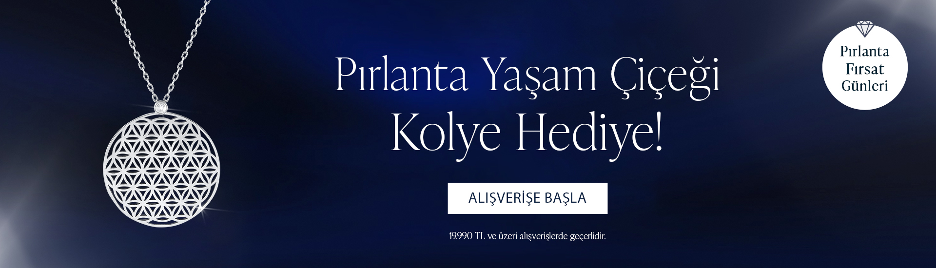 Pırlanta Yaşam Çiçeği Kolye hediye