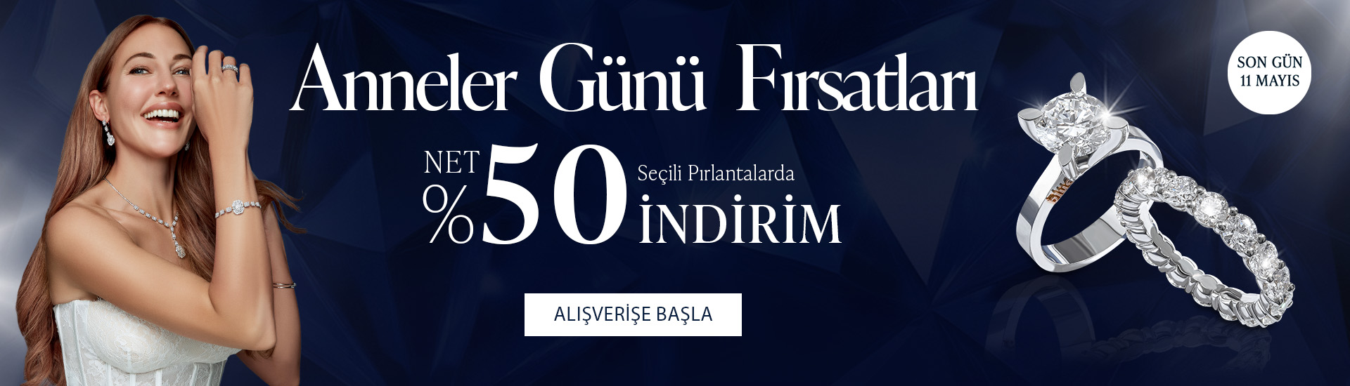 Pırlanta mücevher alışverişinizde ilk üyeliğe özel 1.000 TL hediye indirim çeki! Yüzük, kolye, küpe, bilekliklerde Blue Diamond ayrıcalığını keşfedin.                                    