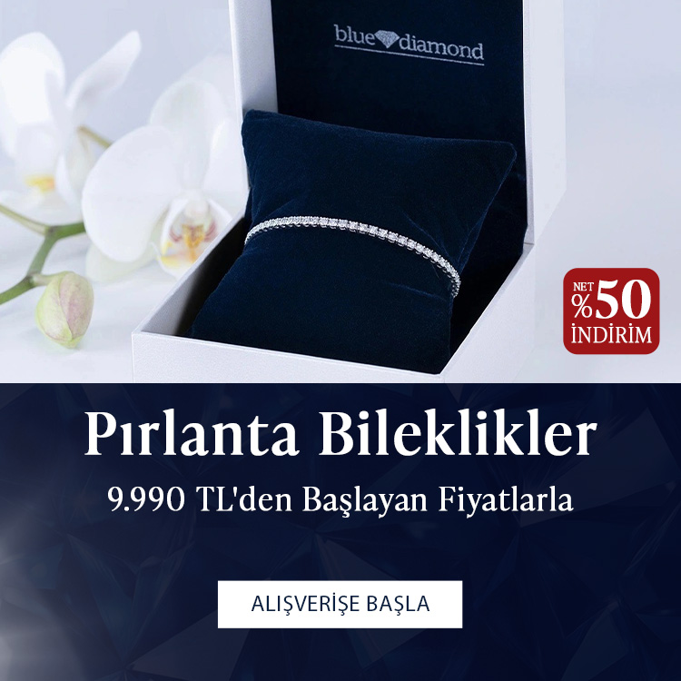 Pırlanta mücevher alışverişinizde ilk üyeliğe özel 1.000 TL hediye indirim çeki! Yüzük, kolye, küpe, bilekliklerde Blue Diamond ayrıcalığını keşfedin.                                                            