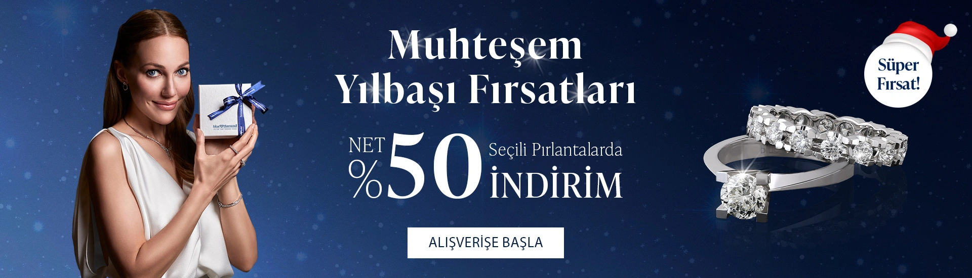 Pırlanta mücevher alışverişinizde ilk üyeliğe özel 1.000 TL hediye indirim çeki! Yüzük, kolye, küpe, bilekliklerde Blue Diamond ayrıcalığını keşfedin.                