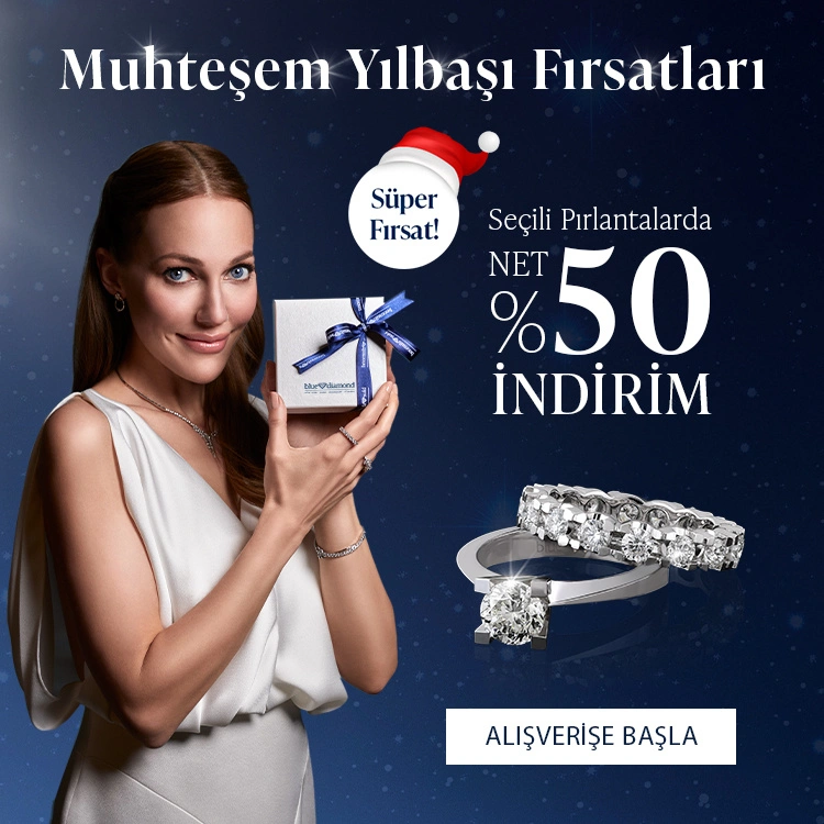 Pırlanta mücevher alışverişinizde ilk üyeliğe özel 1.000 TL hediye indirim çeki! Yüzük, kolye, küpe, bilekliklerde Blue Diamond ayrıcalığını keşfedin.                