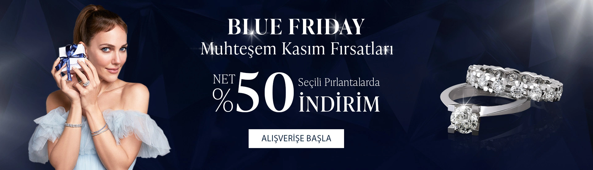 Pırlanta mücevher alışverişinizde ilk üyeliğe özel 500 TL hediye indirim çeki! Yüzük, kolye, küpe, bilekliklerde Blue Diamond ayrıcalığını keşfedin.          