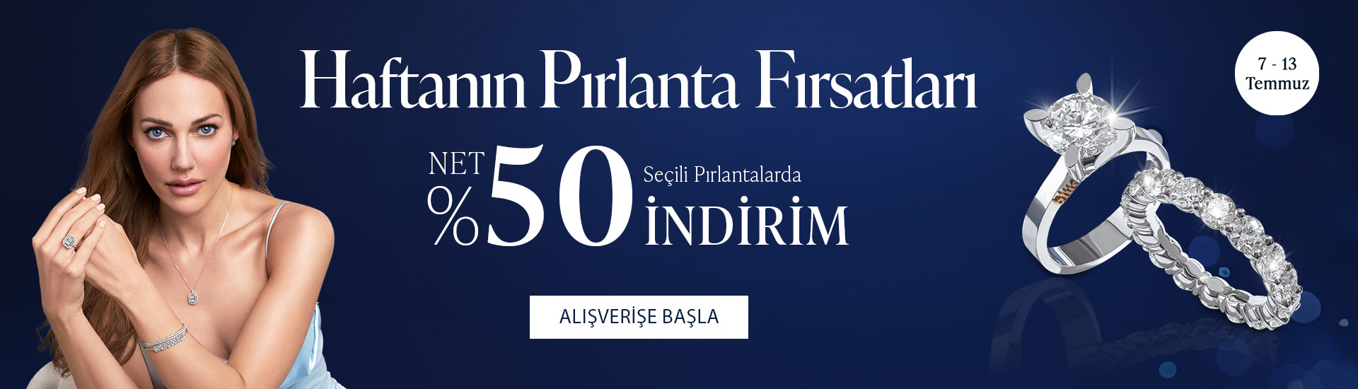 Pırlanta mücevher alışverişinizde ilk üyeliğe özel 1.000 TL hediye indirim çeki! Yüzük, kolye, küpe, bilekliklerde Blue Diamond ayrıcalığını keşfedin.                                                            