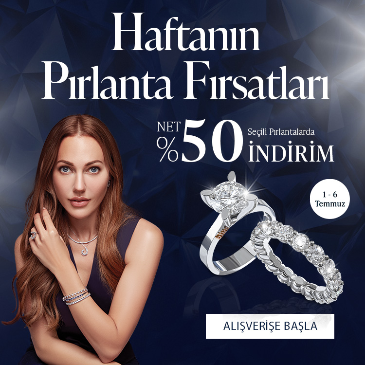 Pırlanta mücevher alışverişinizde ilk üyeliğe özel 1.000 TL hediye indirim çeki! Yüzük, kolye, küpe, bilekliklerde Blue Diamond ayrıcalığını keşfedin.                                                            