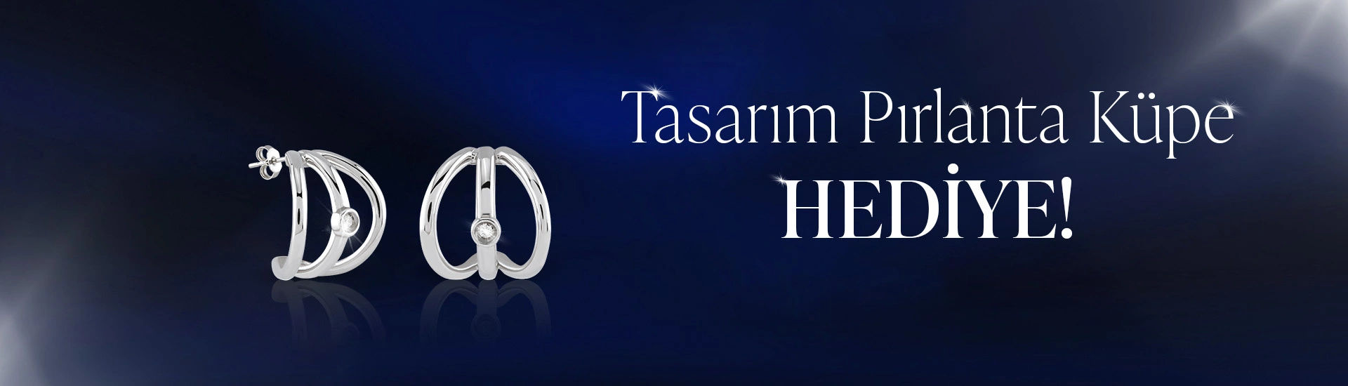 Tasarım Pırlanta Gümüş Küpe hediye