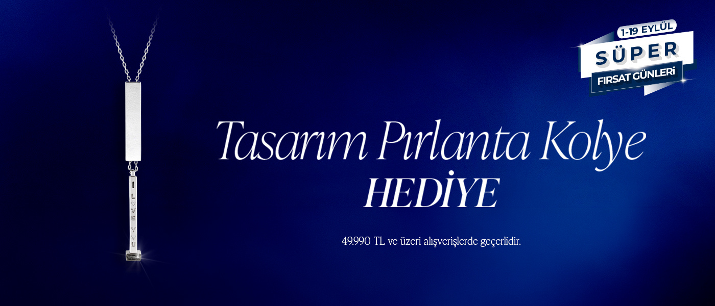 Tasarım Pırlanta Gümüş Kolye hediye