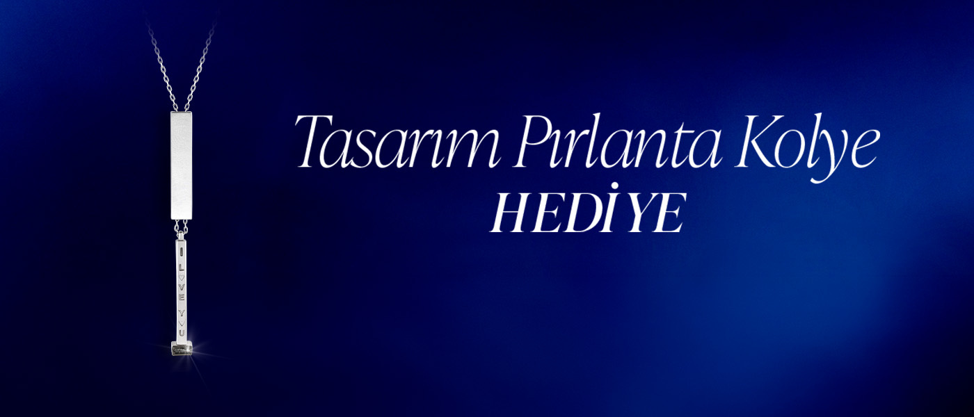 Tasarım Pırlanta Gümüş Kolye hediye