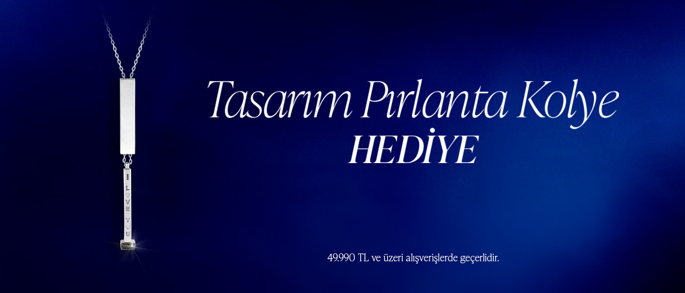 Tasarım Pırlanta Gümüş Kolye hediye