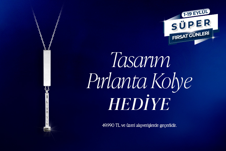 Tasarım Pırlanta Gümüş Kolye hediye