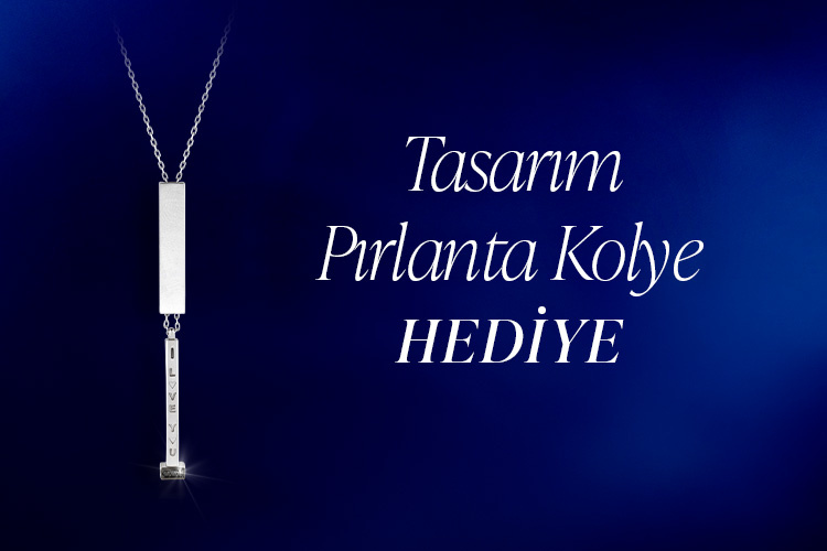 Tasarım Pırlanta Gümüş Kolye hediye
