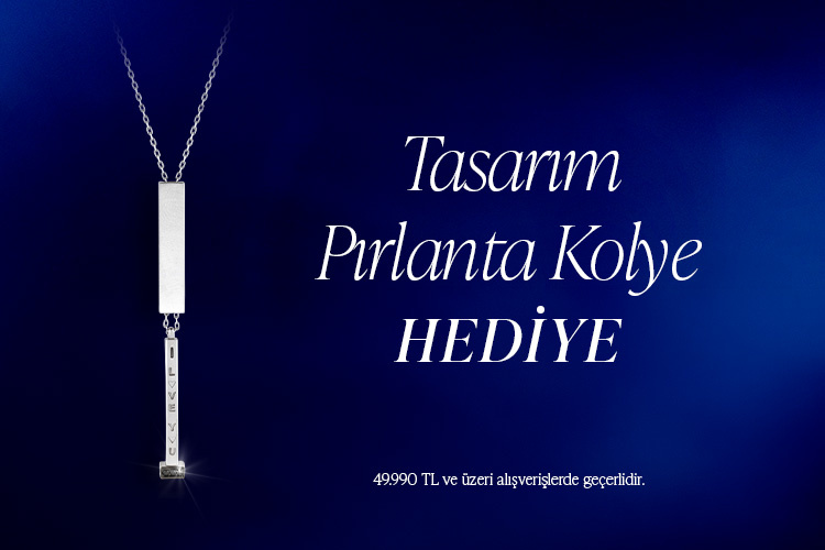 Tasarım Pırlanta Gümüş Kolye hediye
