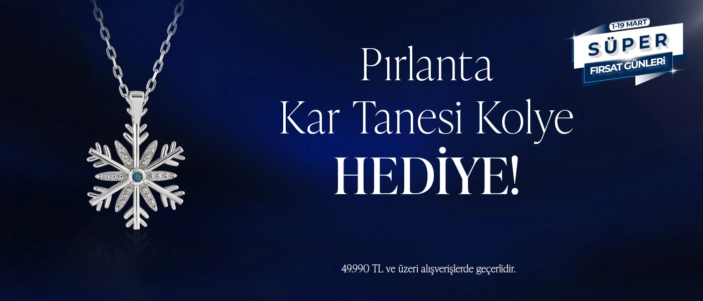 Pırlanta Kar Tanesi Kolye hediye