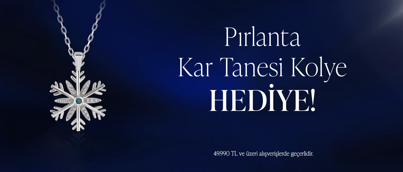 Pırlanta Kar Tanesi Kolye hediye