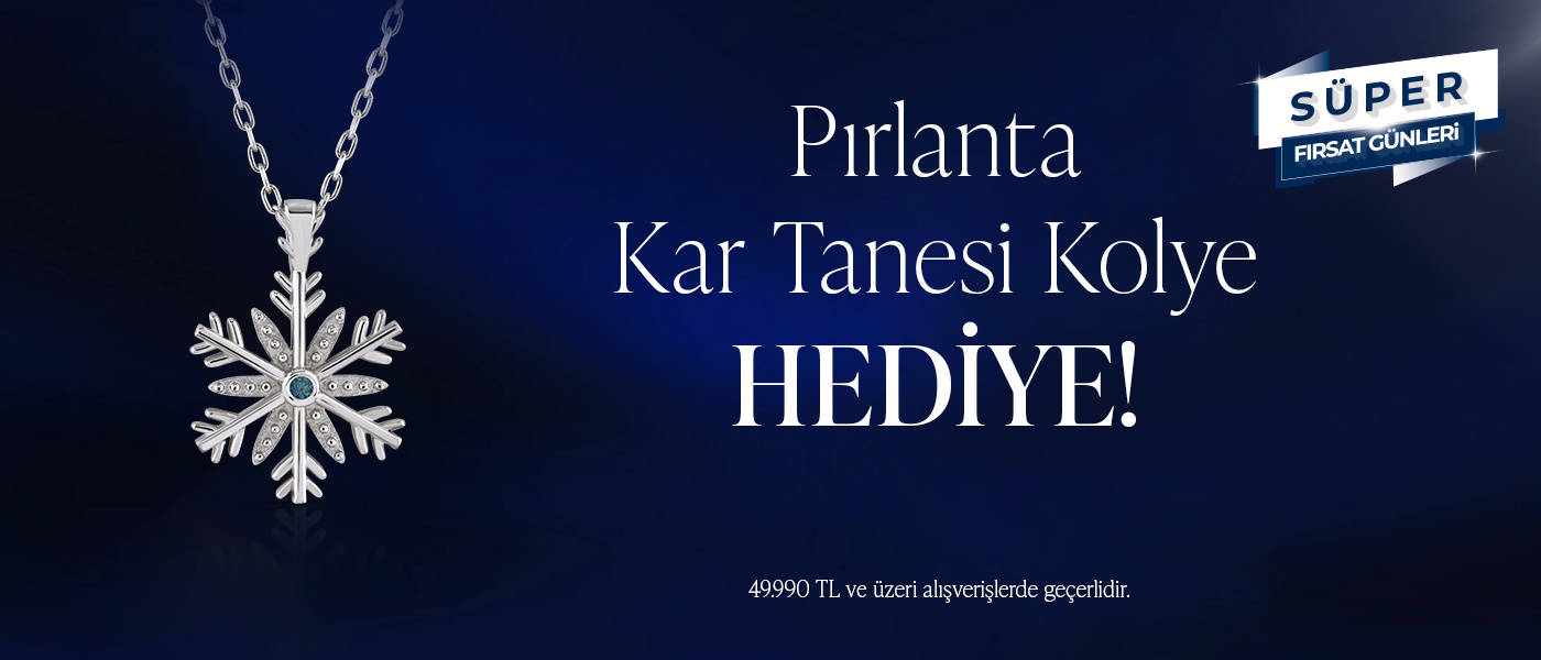 Pırlanta Kar Tanesi Kolye hediye