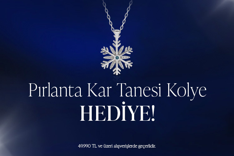 Pırlanta Kar Tanesi Kolye hediye