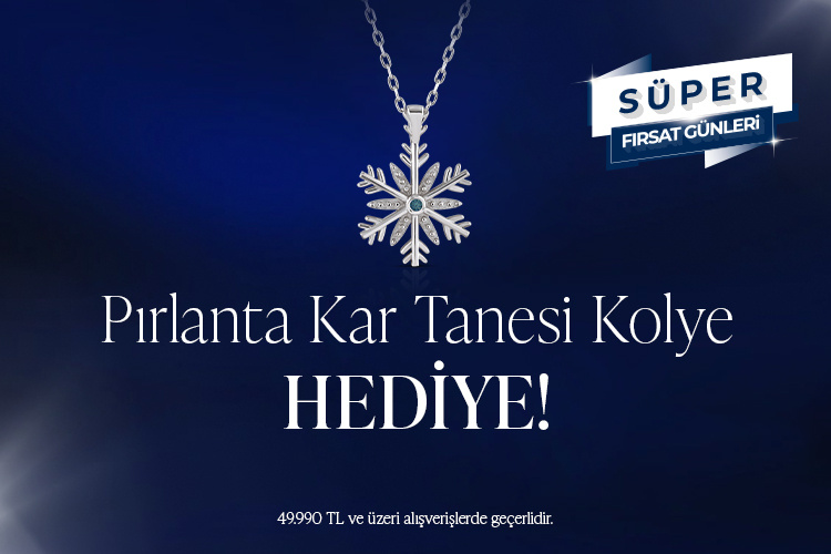 Pırlanta Kar Tanesi Kolye hediye
