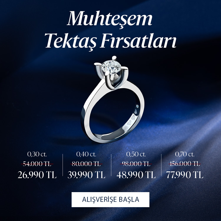 Pırlanta mücevher alışverişinizde ilk üyeliğe özel 1.500 TL hediye indirim çeki! Yüzük, kolye, küpe, bileklik, pırlanta da Blue Diamond ayrıcalığını keşfedin.                                                    