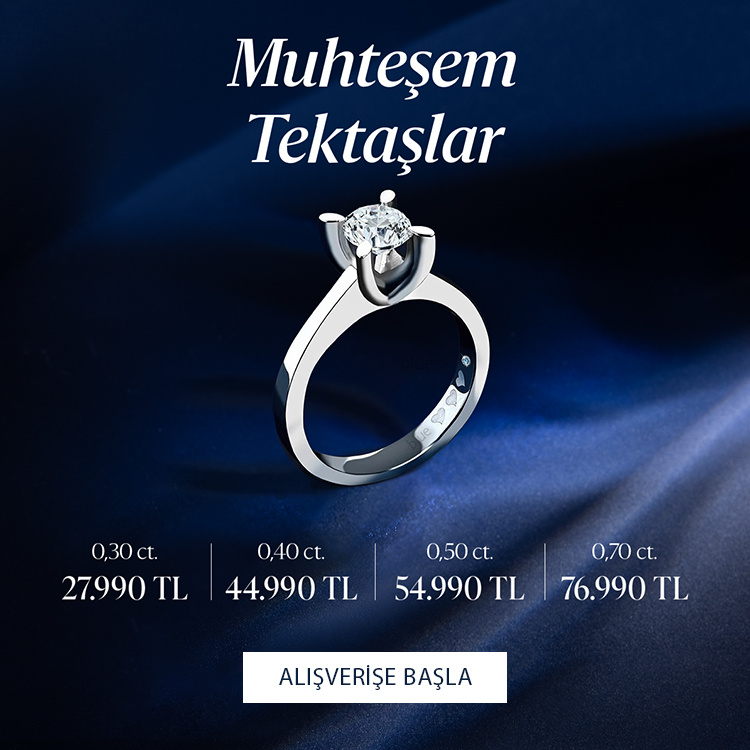 Pırlanta mücevher alışverişinizde ilk üyeliğe özel 2.500 TL hediye indirim çeki! Yüzük, kolye, küpe, bileklik, pırlanta da Blue Diamond ayrıcalığını keşfedin.                                                                                                        