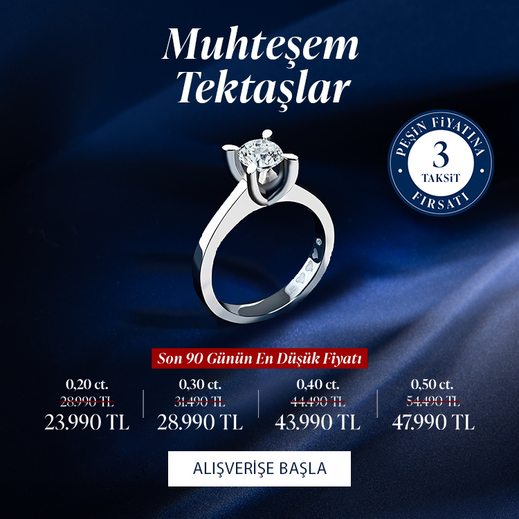 Pırlanta mücevher alışverişinizde ilk üyeliğe özel 2.500 TL hediye indirim çeki! Yüzük, kolye, küpe, bileklik, pırlanta da Blue Diamond ayrıcalığını keşfedin.                                                                                                                                  