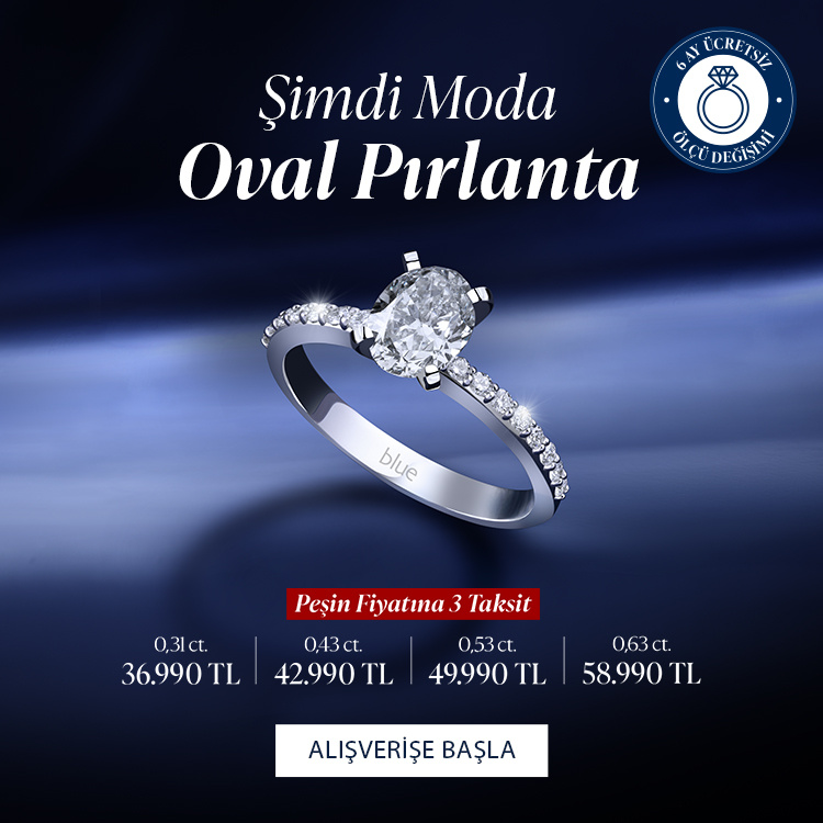 Pırlanta mücevher alışverişinizde ilk üyeliğe özel 2.500 TL hediye indirim çeki! Yüzük, kolye, küpe, bileklik, pırlanta da Blue Diamond ayrıcalığını keşfedin.                                                                                                                                