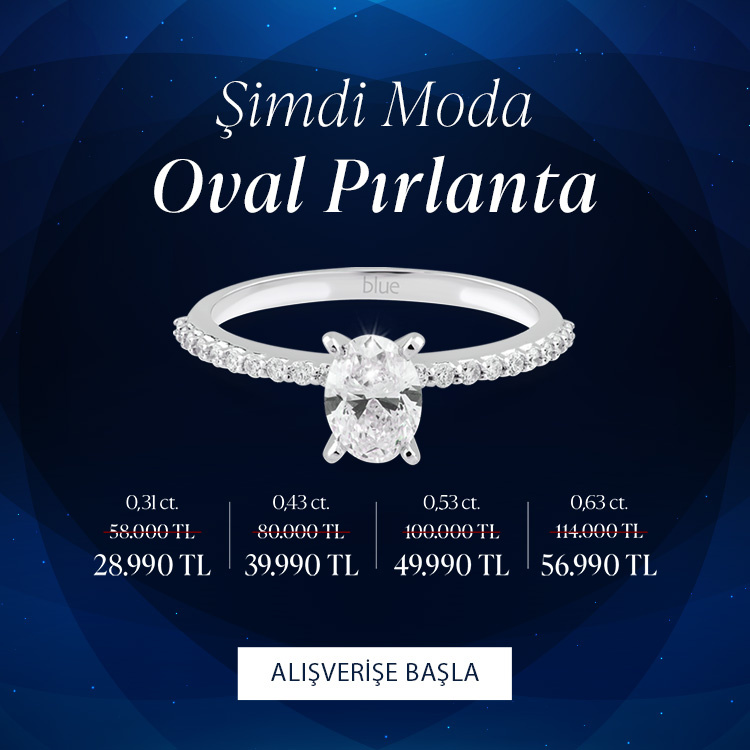 Pırlanta mücevher alışverişinizde ilk üyeliğe özel 2.500 TL hediye indirim çeki! Yüzük, kolye, küpe, bileklik, pırlanta da Blue Diamond ayrıcalığını keşfedin.                                                                                                  