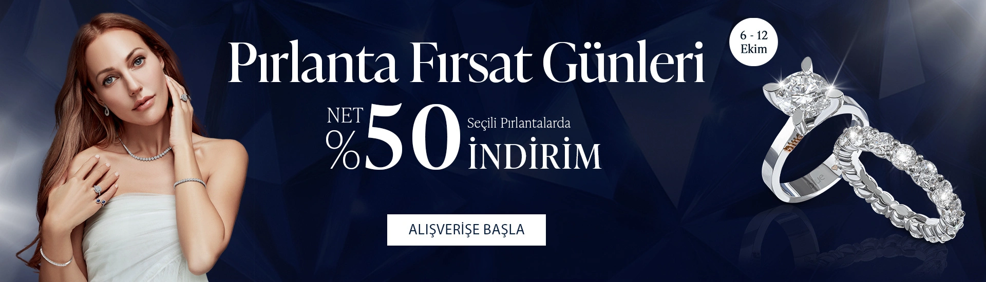 Pırlanta mücevher alışverişinizde ilk üyeliğe özel 1.000 TL hediye indirim çeki! Yüzük, kolye, küpe, bileklik, pırlanta da Blue Diamond ayrıcalığını keşfedin.                                                