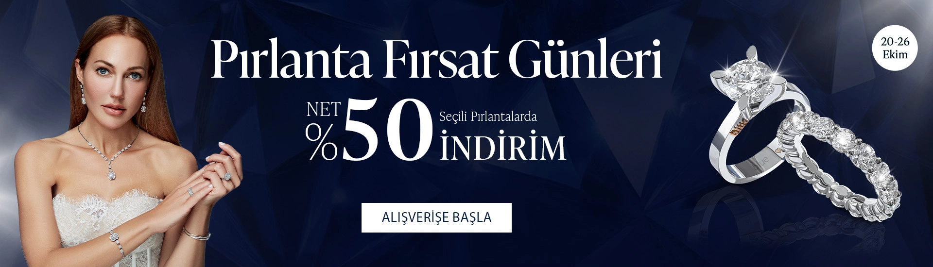 Pırlanta mücevher alışverişinizde ilk üyeliğe özel 1.000 TL hediye indirim çeki! Yüzük, kolye, küpe, bileklik, pırlanta da Blue Diamond ayrıcalığını keşfedin.                                                