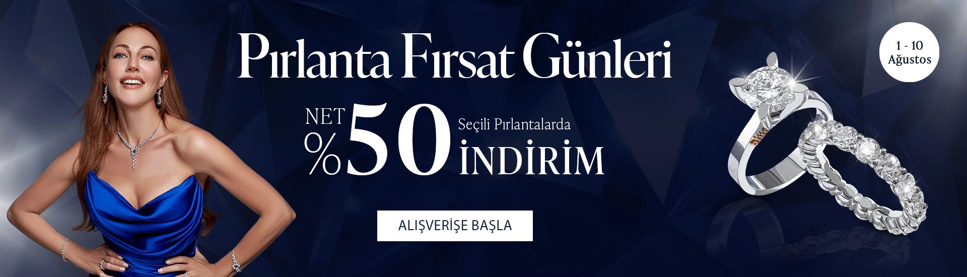Pırlanta mücevher alışverişinizde ilk üyeliğe özel 1.000 TL hediye indirim çeki! Yüzük, kolye, küpe, bileklik, pırlanta da Blue Diamond ayrıcalığını keşfedin.                                        