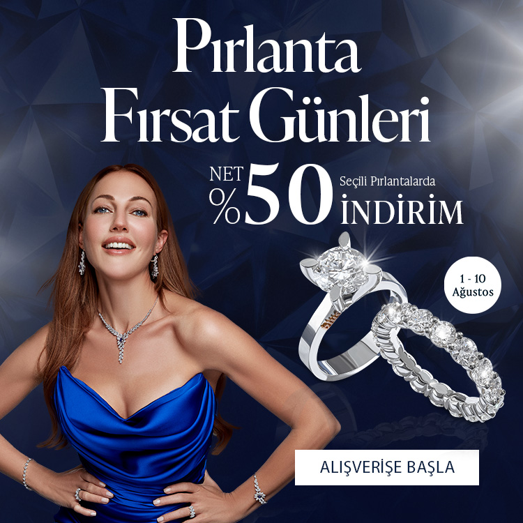 Pırlanta mücevher alışverişinizde ilk üyeliğe özel 1.000 TL hediye indirim çeki! Yüzük, kolye, küpe, bileklik, pırlanta da Blue Diamond ayrıcalığını keşfedin.                                        