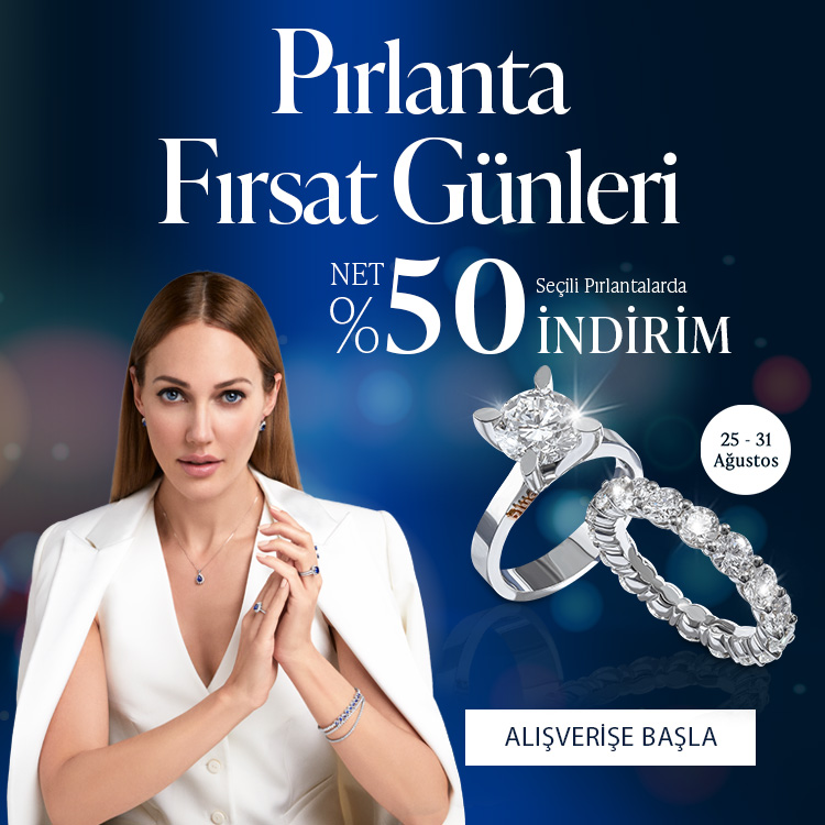 Pırlanta mücevher alışverişinizde ilk üyeliğe özel 1.000 TL hediye indirim çeki! Yüzük, kolye, küpe, bileklik, pırlanta da Blue Diamond ayrıcalığını keşfedin.                                        