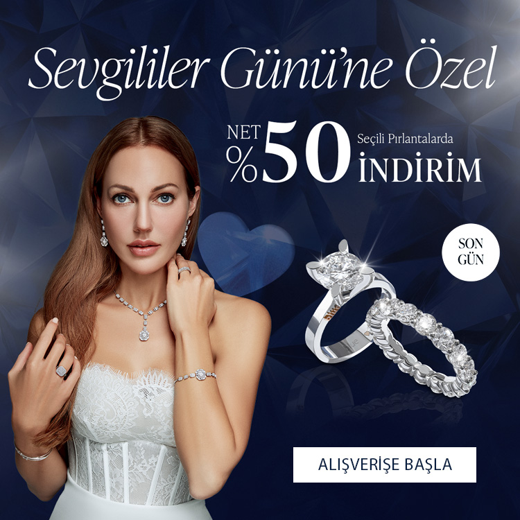Pırlanta mücevher alışverişinizde ilk üyeliğe özel 1.500 TL hediye indirim çeki! Yüzük, kolye, küpe, bileklik, pırlanta da Blue Diamond ayrıcalığını keşfedin.                                                              