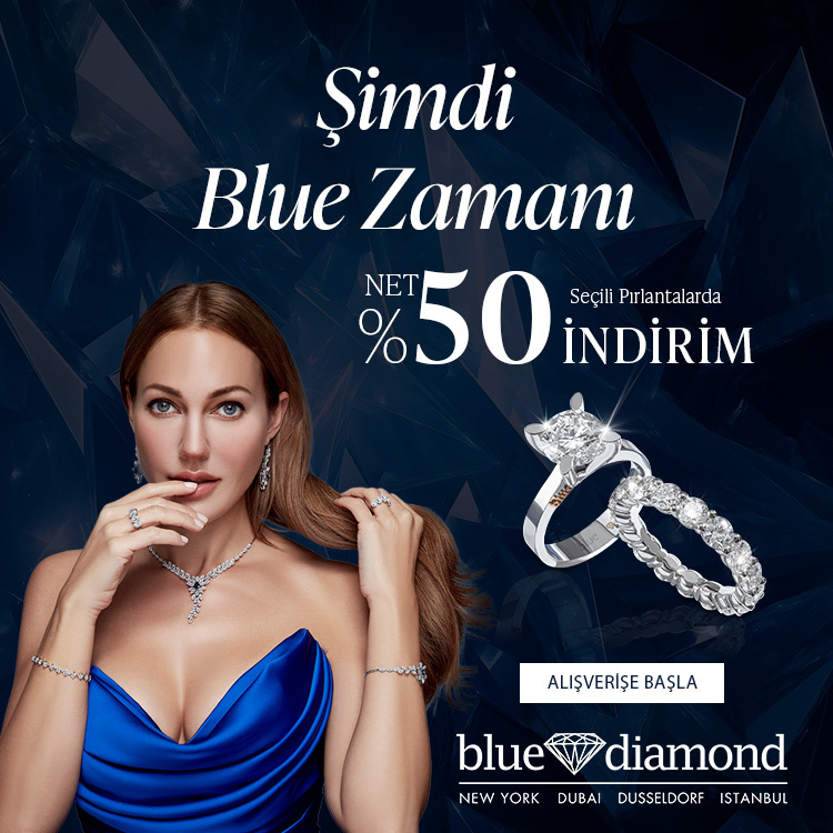 Pırlanta mücevher alışverişinizde ilk üyeliğe özel 2.500 TL hediye indirim çeki! Yüzük, kolye, küpe, bileklik, pırlanta da Blue Diamond ayrıcalığını keşfedin.                                                                              