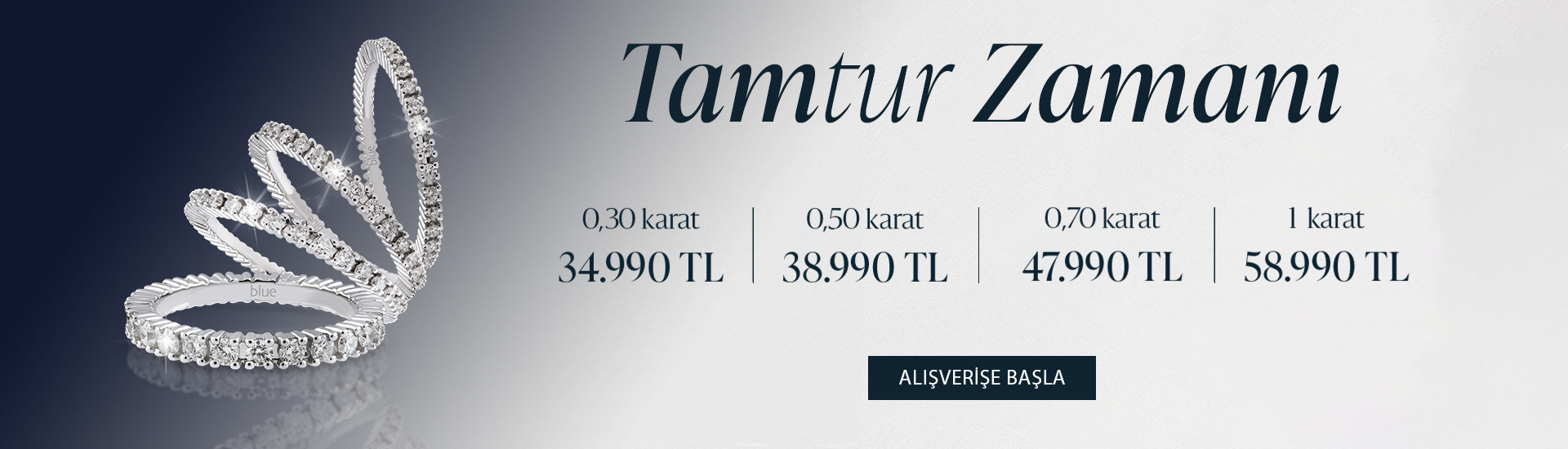 Pırlanta mücevher alışverişinizde ilk üyeliğe özel 2.500 TL hediye indirim çeki! Yüzük, kolye, küpe, bileklik, pırlanta da Blue Diamond ayrıcalığını keşfedin.                                                                                                        