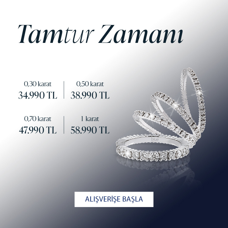 Pırlanta mücevher alışverişinizde ilk üyeliğe özel 2.500 TL hediye indirim çeki! Yüzük, kolye, küpe, bileklik, pırlanta da Blue Diamond ayrıcalığını keşfedin.                                                                                                        