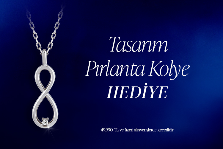 Hediye Tasarım Pırlanta Gümüş Kolye hediye