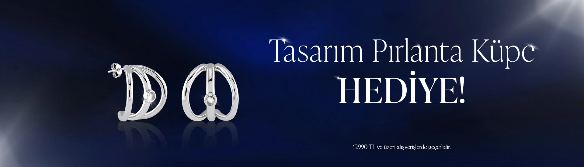 Tasarım Pırlanta Gümüş Küpe hediye