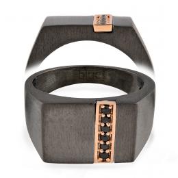 0,15 Karat Siyah Pırlantalı Erkek Yüzüğü