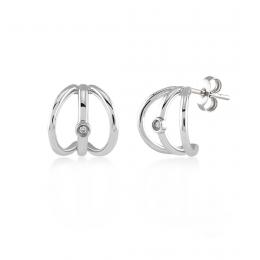 Tasarım Pırlanta Gümüş Küpe