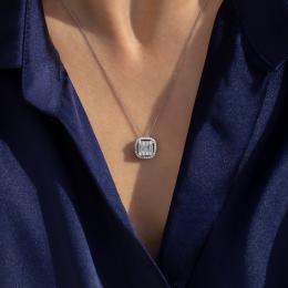 0,75 Karat Baget Pırlanta Kolye