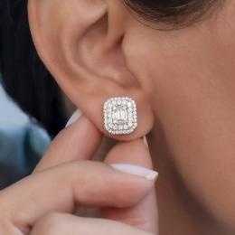 1,13 Karat Baget Pırlanta Küpe