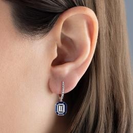 0,06 Karat Baget Pırlanta Küpe