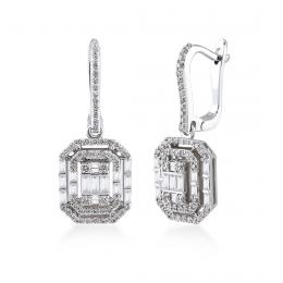 1,03 Karat Baget Pırlanta Küpe