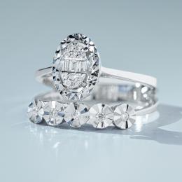 0,14 Karat Twin Baget Pırlanta Yüzük