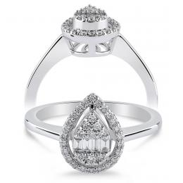 0,18 Karat Baget Pırlanta Yüzük